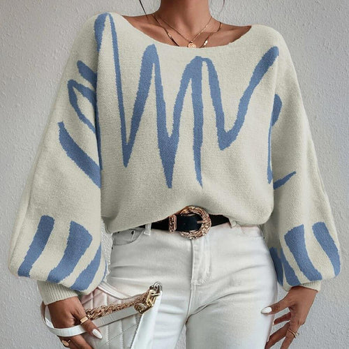 Pull en tricot surdimensionné pour femmes avec design asymétrique et encolure décontractée Chic & Stil