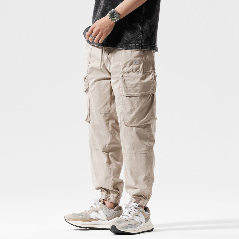 Casual cargo style jogger pants for men with elastic waistband Lune London