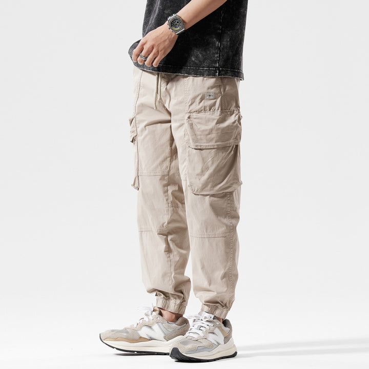 Casual cargo style jogger pants for men with elastic waistband Lune London