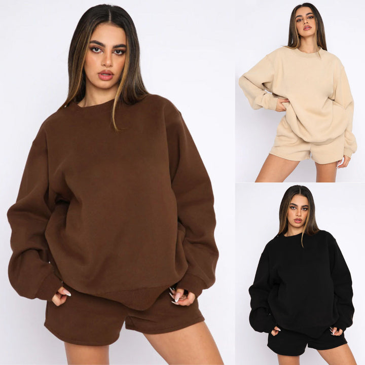 Amarae women's sporty sweatshirt and shorts set
