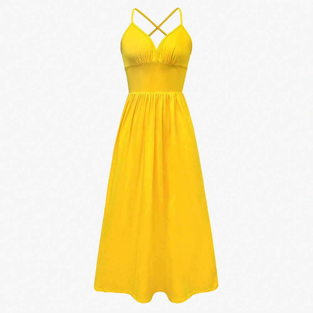 Robe maxi femme avec décolleté en V profond et fente latérale sexy Chic & Stil