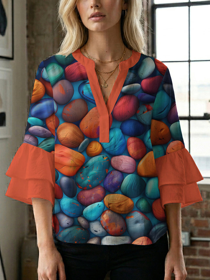 Women's artistic top with ruffled sleeves Lune London