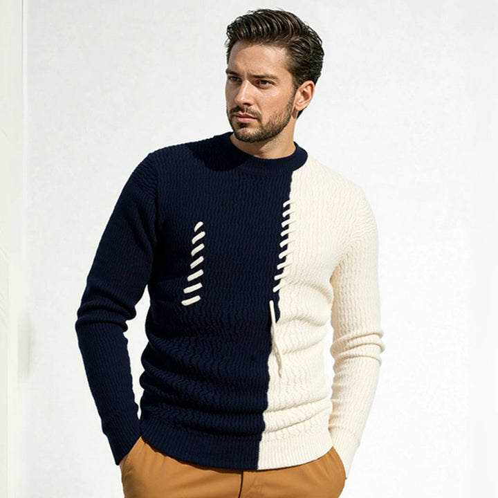 Casual sweater for men with structured design and unique knot details Lune London