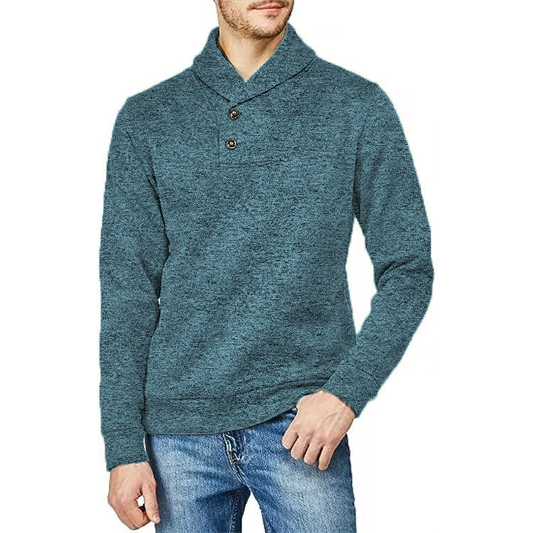 Men's sweater with high collar and button detail Lune London