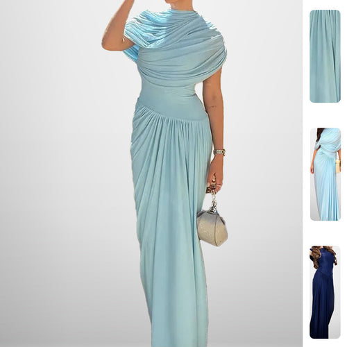 Robe Maxi Enveloppante Élégante pour Femmes avec Détails de Drapé Raffinés Chic & Stil
