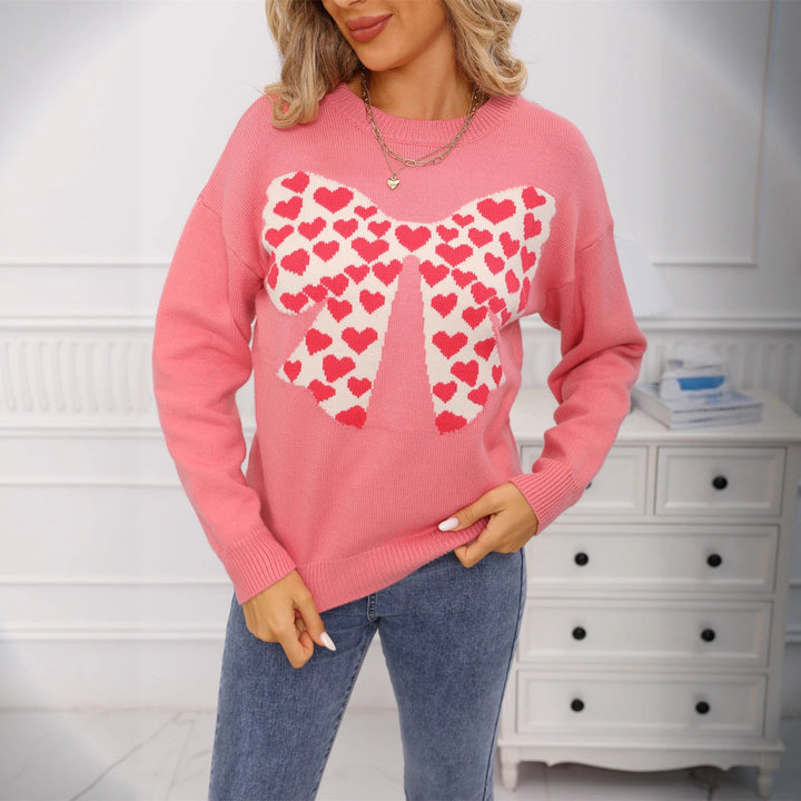 Pull décontracté pour femmes avec motif de cœur et larges manches Chic & Stil