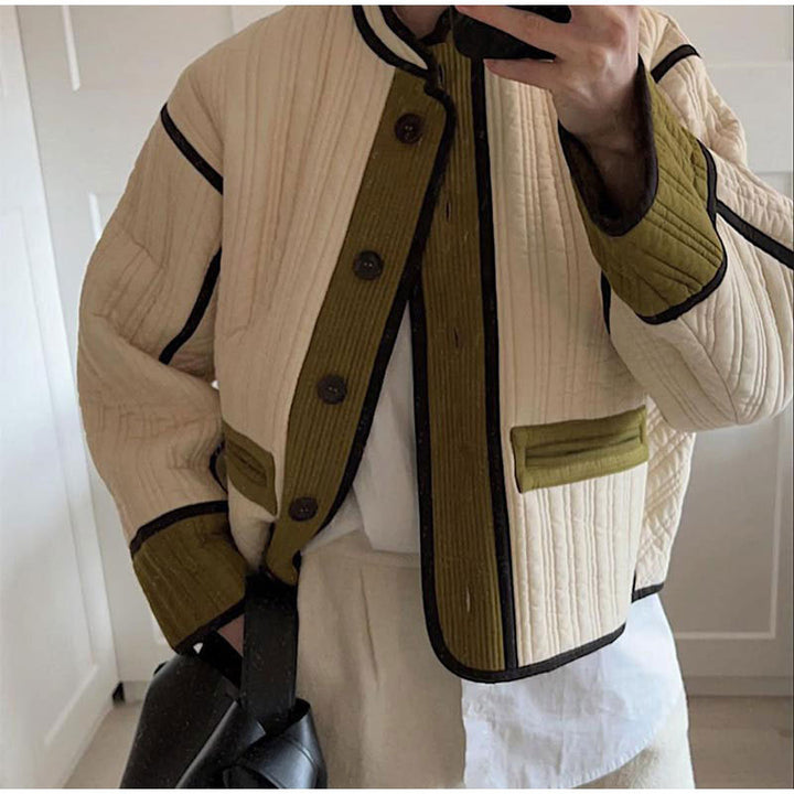 Ladies quilted transitional jacket with decorative pockets Amarae