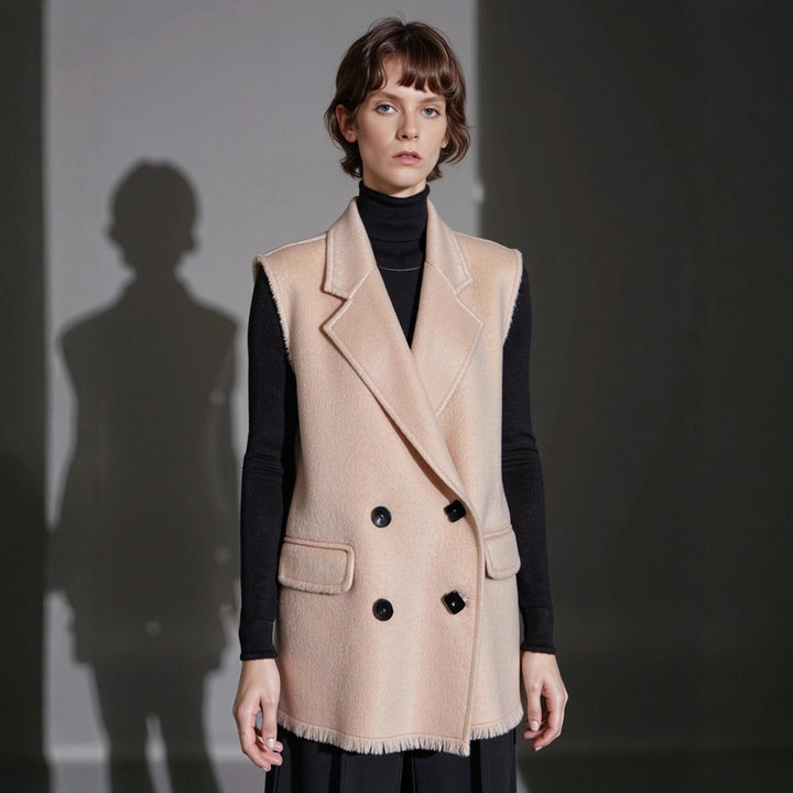 Gilet élégant et décontracté pour femmes avec double rangée de boutons Chic & Stil