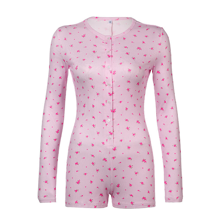 Women long sleeve jumpsuit with floral design Lune London