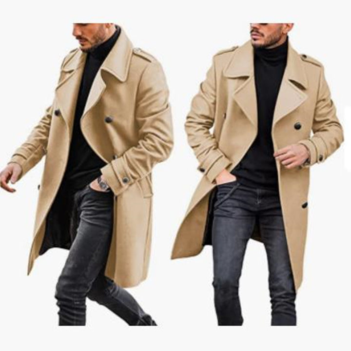Fashion wool coat for men with casual collar and double buttons Lune London