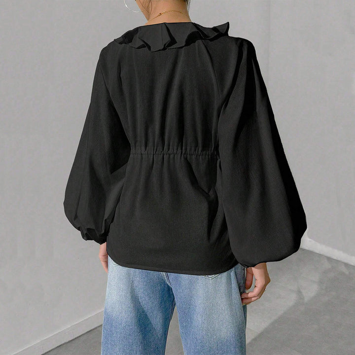 Chemisier style blouse pour femmes avec des manches volumineuses et des détails en volants Chic & Stil