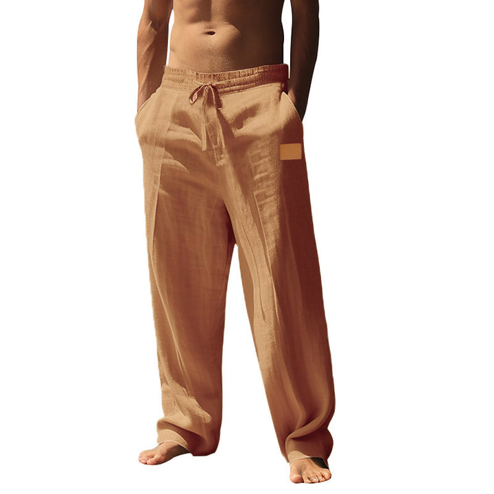 Light linen trousers for men with elastic waistband Lune London