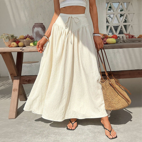 Jupe maxi femme avec une coupe élégante et fluide et un cordon de taille réglable Chic & Stil