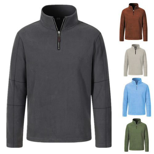 Men's fleece jacket with high collar and practical zipper Amarae