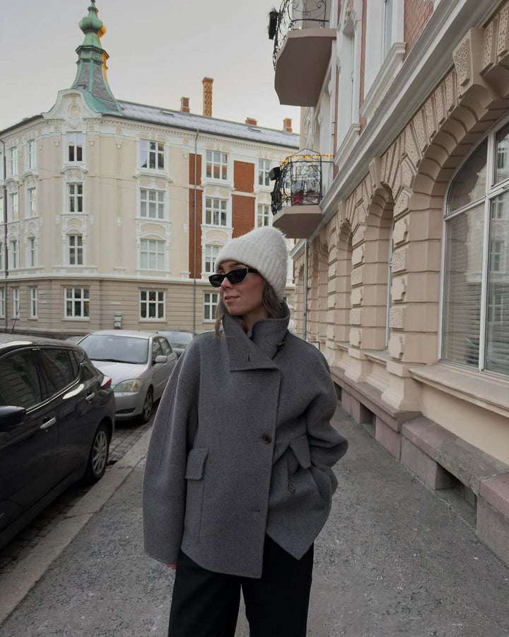 Oversized wool coat for women with an original cut and practical pockets Lune London