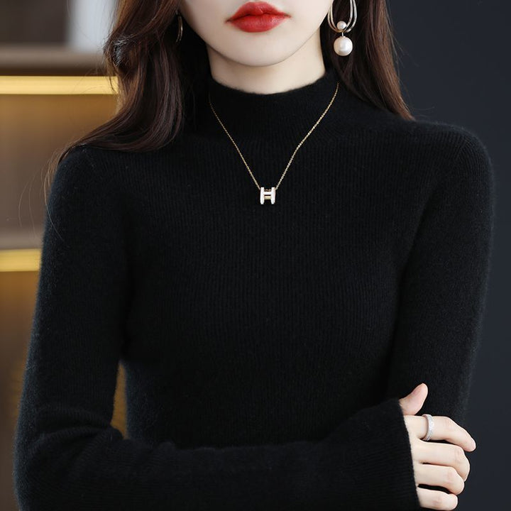 Pull à col roulé élégant pour dames en tricot fin Chic & Stil
