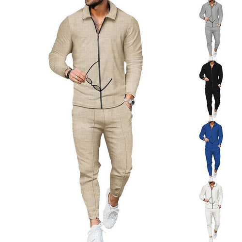 Modern leisure suit for men with textured top and modern pants Amarae
