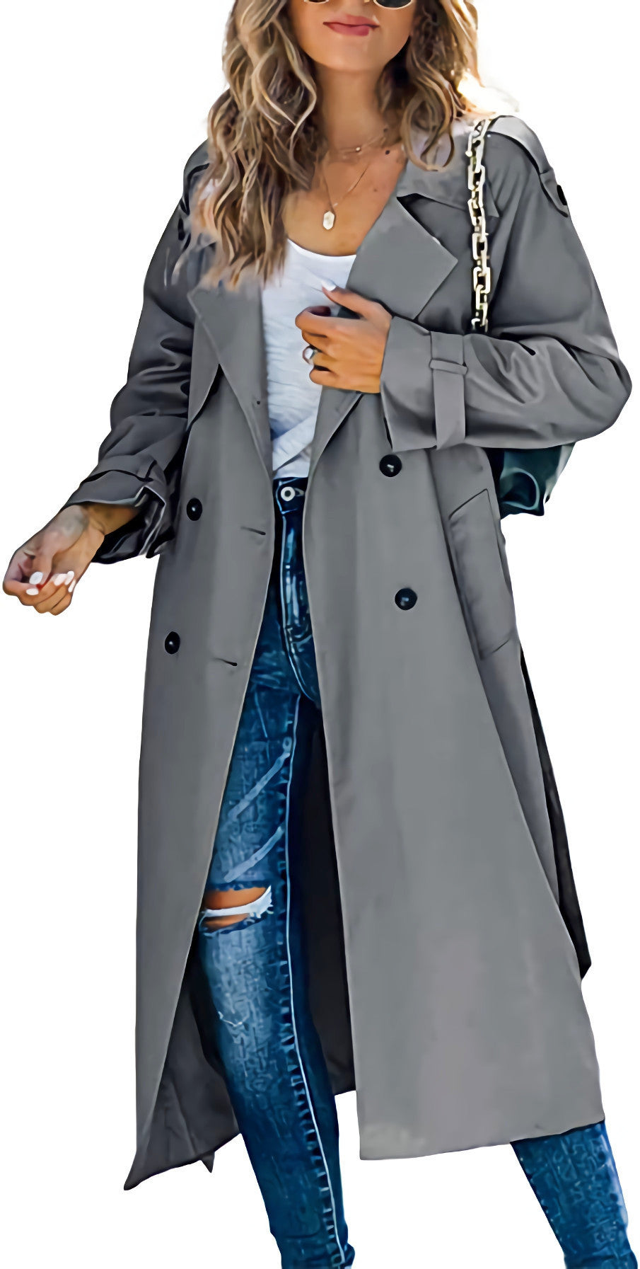 Lightweight trench coat for women with belt design and stylish buttons Lune London