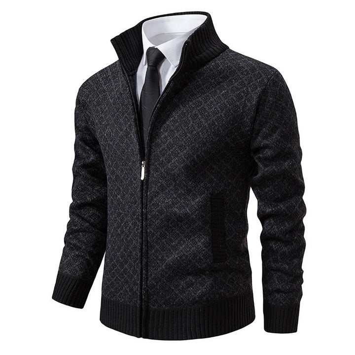 High collar knitted jacket with elegant design for men Lune London