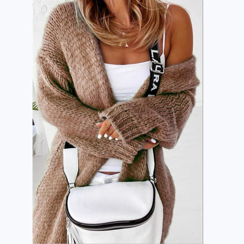 Cardigan féminin en tricot ouvert avec une structure de points aérée et de grandes manches Chic & Stil