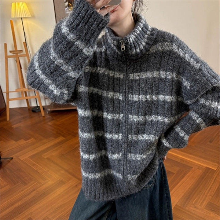 Knit sweater for women with high collar Lune London