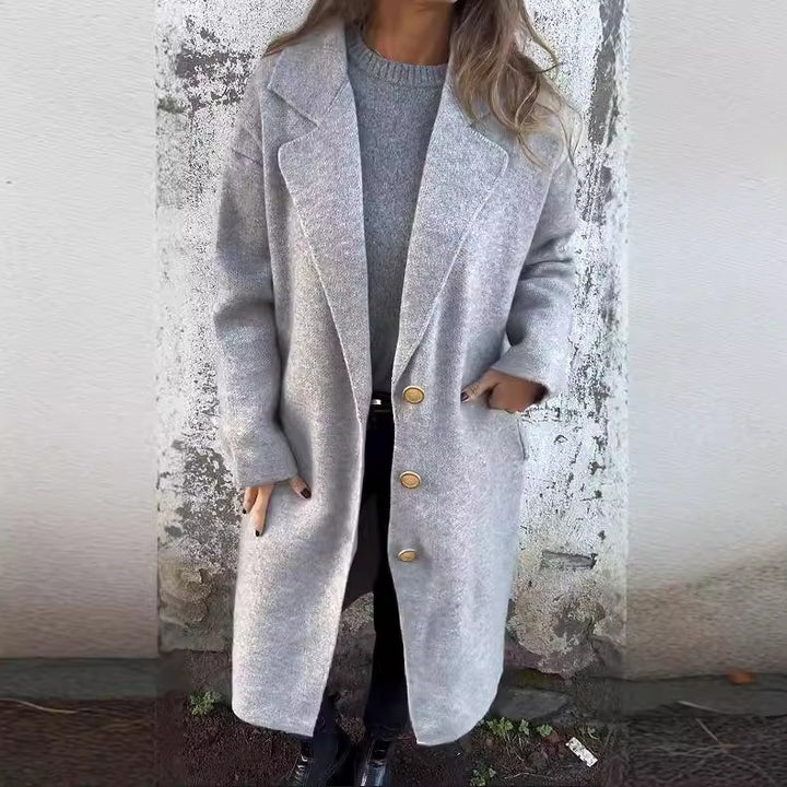 Oversized wool coat for women with button details Lune London