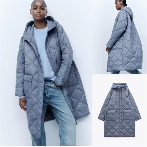 Women’s quilted transitional jacket with hood and practical pockets Amarae 1759483144