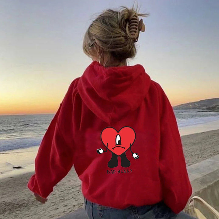 Hooded sweatshirt for women with creative heart pattern Lune London
