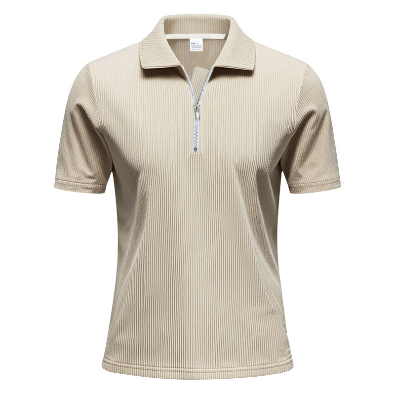 Men's short sleeve sports polo with zipper Lune London