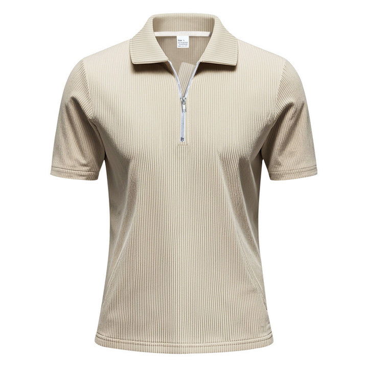 Men's short sleeve sports polo with zipper Lune London