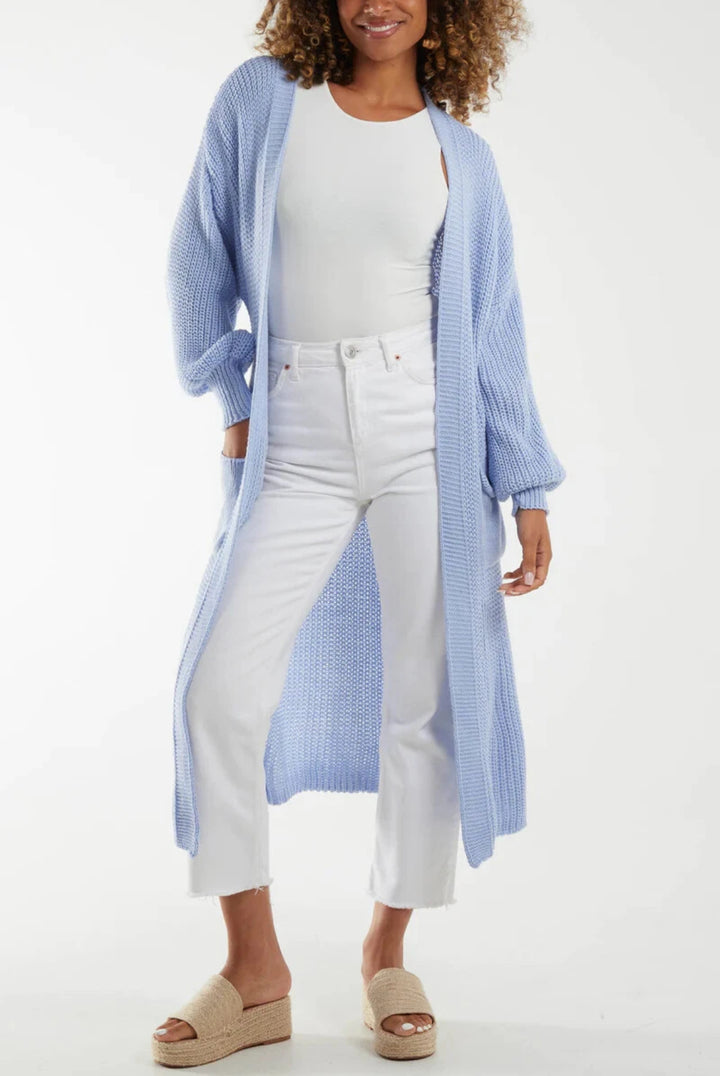 Ladies Large knitted cardigan with airy silhouette and voluminous sleeves Lune London