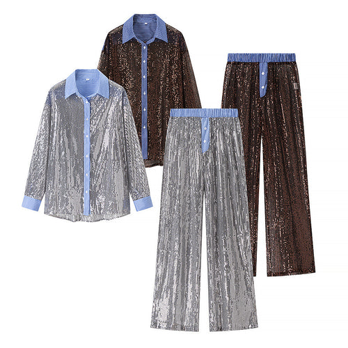 Ladies Glamour Sequined Pajama Set Amarae