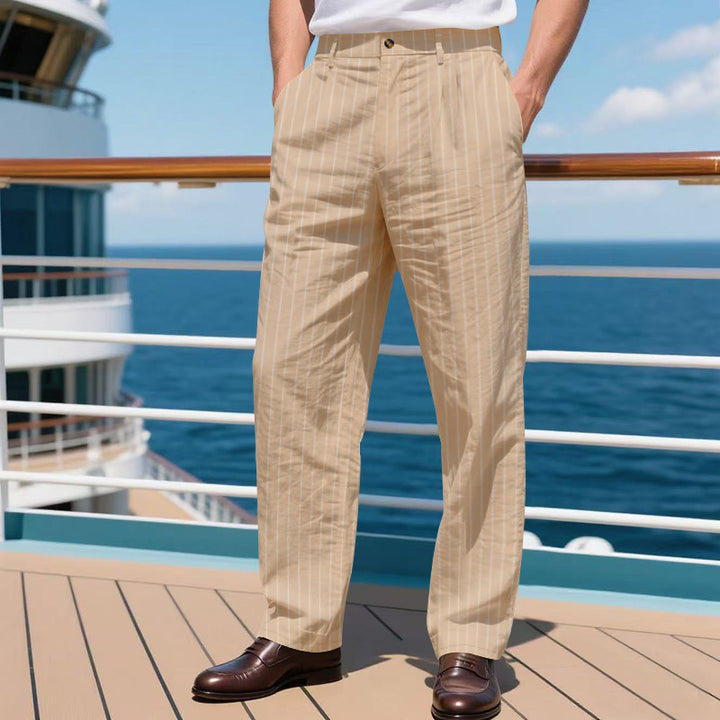 Men's elegant suit trousers with fine stripes Amarae