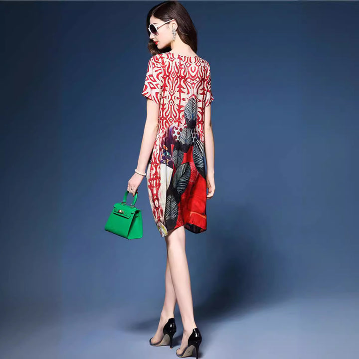 Lune London A-line dress with artistic print for women