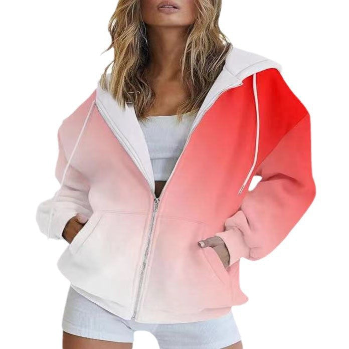 Ladies Oversized Hoodie with gradient colors and practical pockets Lune London