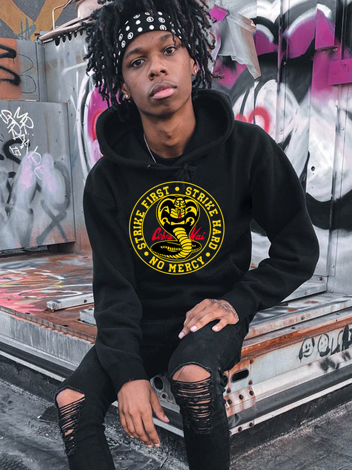 Men's hoodie with classic Cobra pattern Lune London