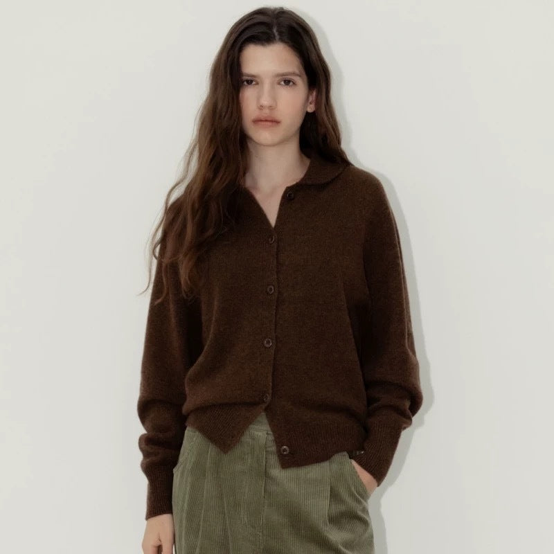 Ladies Cozy Knit Vest with Elegant Collar and Chic Button Details
