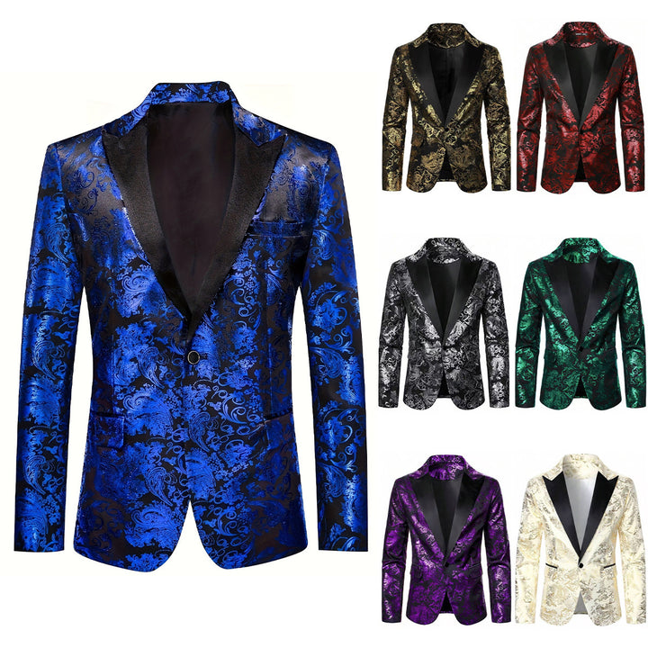 Elegant velvet blazer for men with floral pattern Lune London
