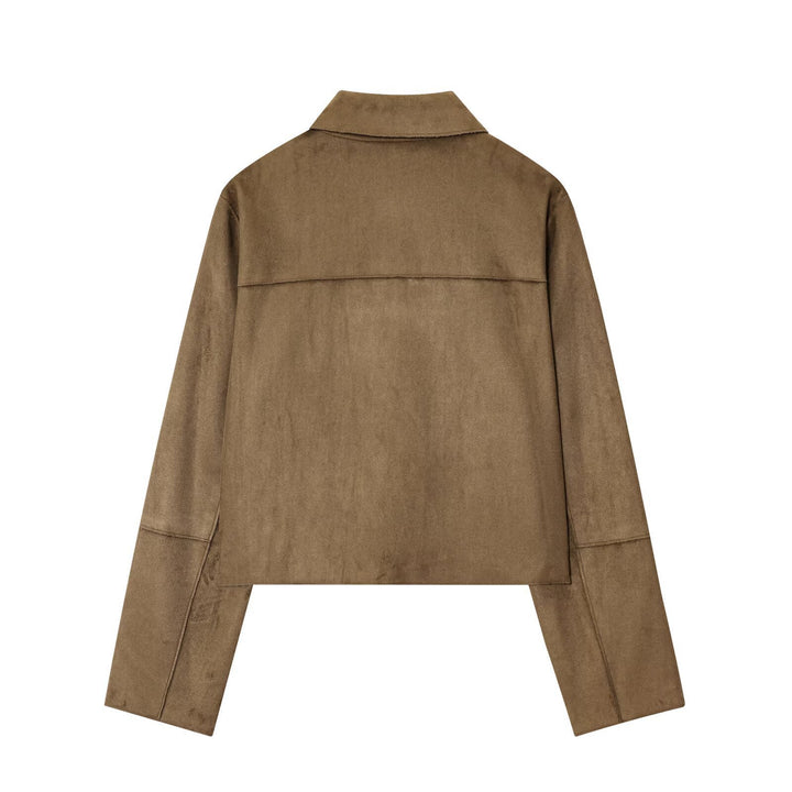 Short utility jacket for women with large pockets and stylish collar Lune London