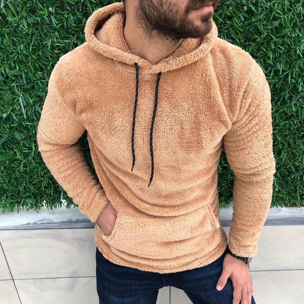 Cozy fleece sweater for men with practical kangaroo pocket and hood Lune London
