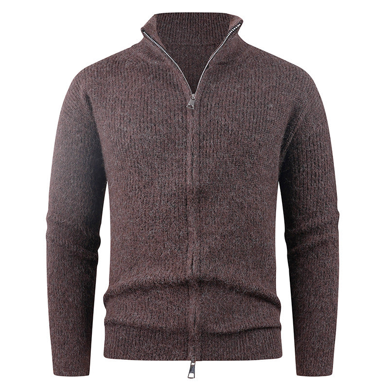 High collar sweater for men with decorative zip Lune London