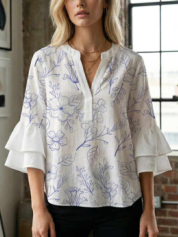 Women's artistic top with ruffled sleeves Lune London