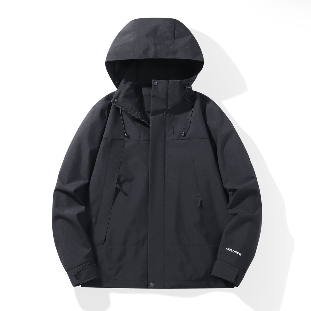 Men's Weatherproof Shell Parka with Adjustable Hood and Concealed Zippers Amarae