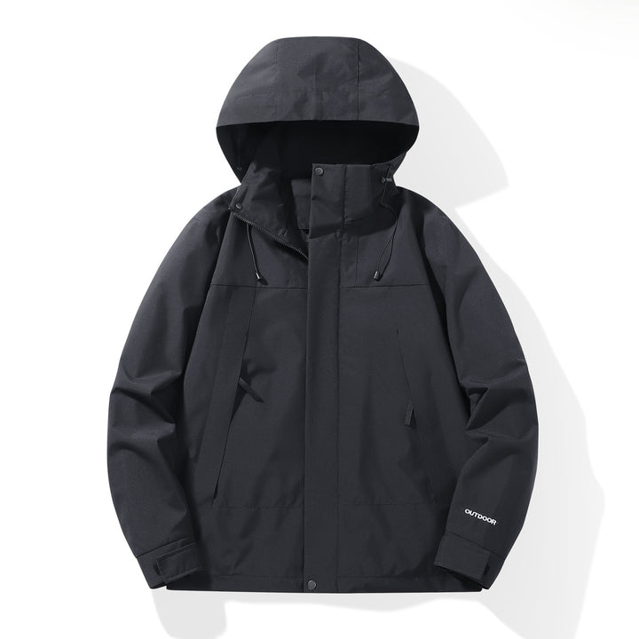 Men's Weatherproof Shell Parka with Adjustable Hood and Concealed Zippers Amarae