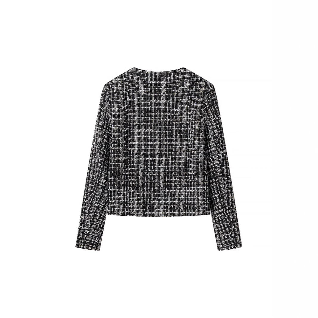 Veste en tweed pour femmes avec boutons dorés Chic & Stil