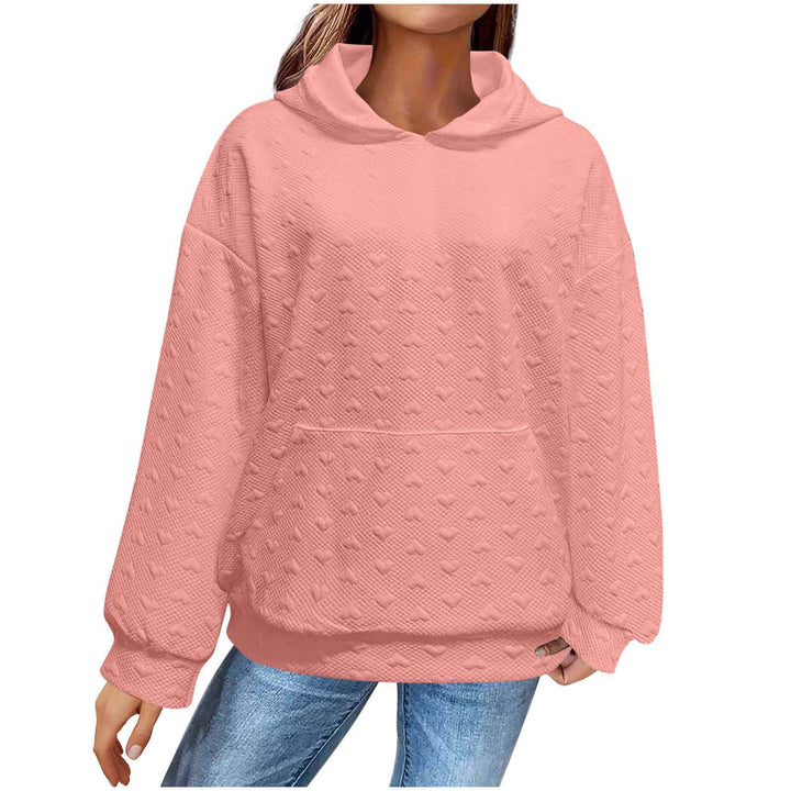 Women Oversized Cozy Hoodie with Textured Surface Lune London