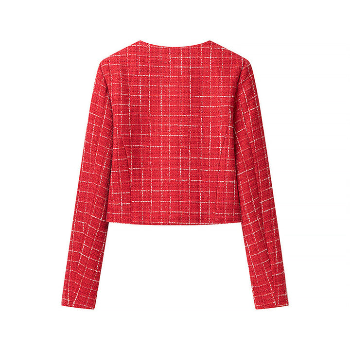 Short structured jacket for women with button closure and decorative pockets Lune London