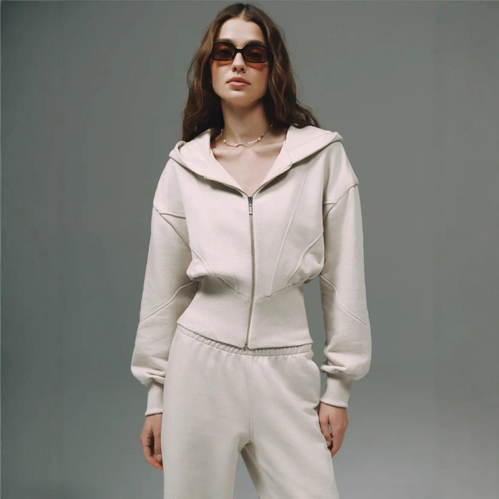 High-quality fleece women's lounge set with hoodie and wide pants Lune London