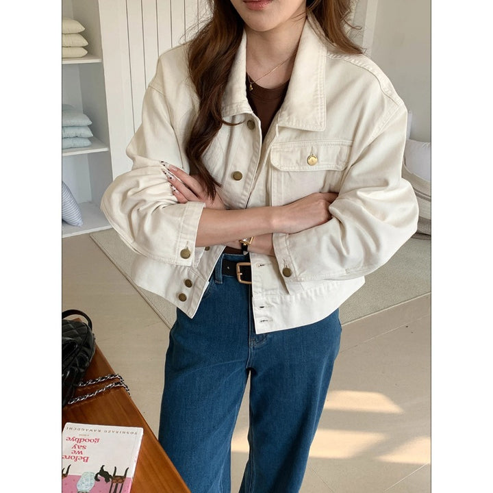 Ladies trendy cropped denim jacket Chic & Stil