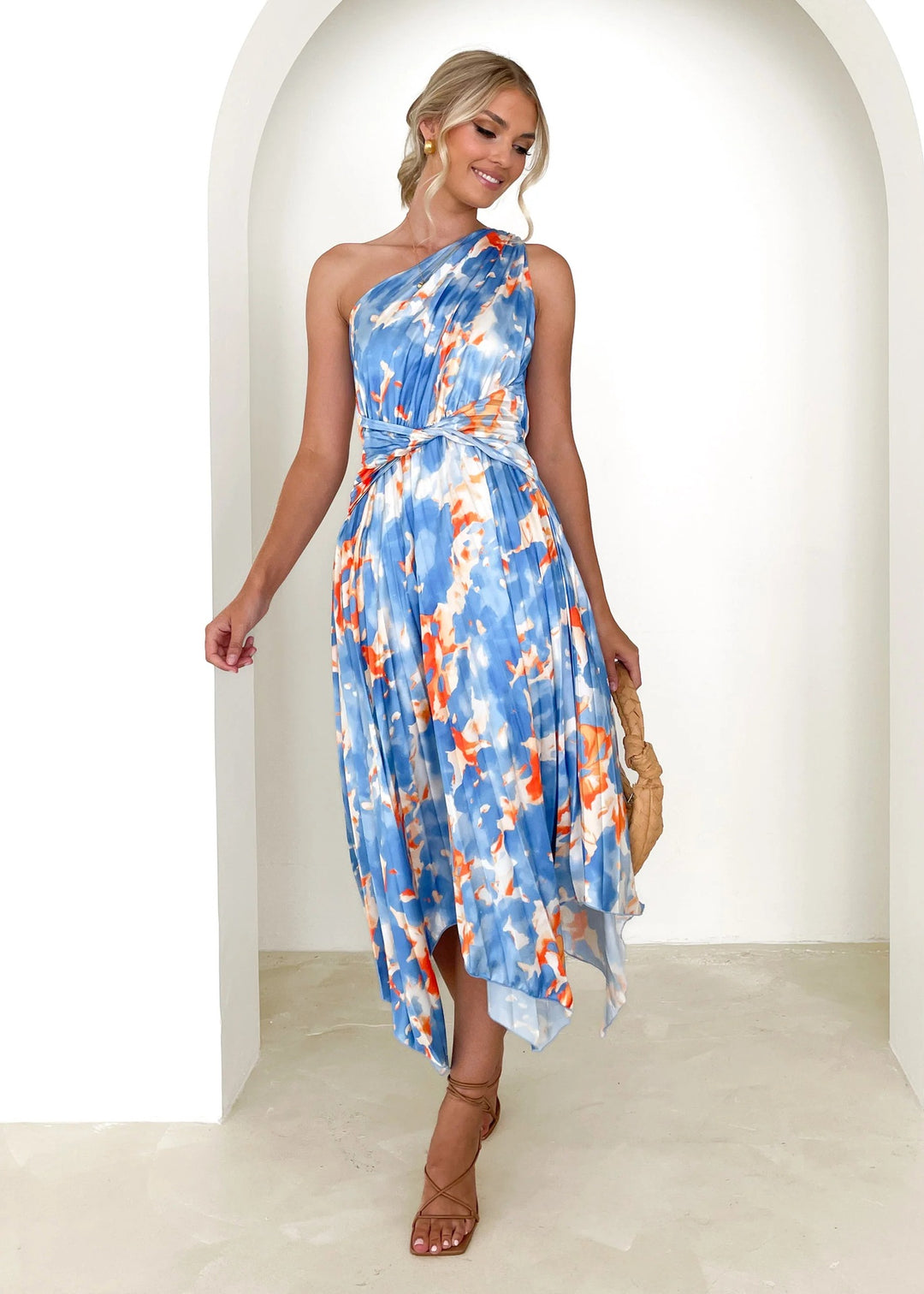 Asymmetrical floral wrap dress Lune London for women